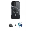 MARSİLYAN™- iPhone 11 Kılıf Yadigar Klasik Özel Seri - Siyah 3D Antistatik Seramik Nano Ekran Koruyucu + Kamera Lens Koruma Cam - SF