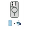 MARSİLYAN™- iPhone 11 Kılıf Yadigar Klasik Özel Seri - Siyah 3D Antistatik Seramik Nano Ekran Koruyucu + Neon Fosforlu Kamera Lens - MI