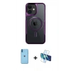 MARSİLYAN™- iPhone 11 Kılıf Yadigar Klasik Özel Seri - Siyah 3D Antistatik Seramik Nano Ekran Koruyucu + Neon Fosforlu Kamera Lens - MI