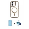 MARSİLYAN™- iPhone 11 Kılıf Yadigar Klasik Özel Seri - Siyah 3D Antistatik Seramik Nano Ekran Koruyucu + Neon Fosforlu Kamera Lens - MI