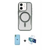 MARSİLYAN™- iPhone 11 Kılıf Yadigar Klasik Özel Seri - Siyah 3D Antistatik Seramik Nano Ekran Koruyucu + Neon Fosforlu Kamera Lens - YL