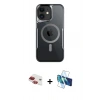 MARSİLYAN™- iPhone 11 Kılıf Yadigar Klasik Özel Seri - Siyah 3D Antistatik Seramik Nano Ekran Koruyucu + Pers Alüminyum Kamera Lens - KI