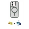 MARSİLYAN™- iPhone 11 Kılıf Yadigar Klasik Özel Seri - Siyah 3D Antistatik Seramik Nano Ekran Koruyucu + Rainbow Kamera Lens Koruma Cam - KI