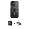 MARSİLYAN™- iPhone 11 Kılıf Yadigar Klasik Özel Seri - Siyah 3D Antistatik Seramik Nano Ekran Koruyucu + PVD Metal Kamera Lens - YL