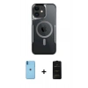 MARSİLYAN™- iPhone 11 Kılıf Yadigar Klasik Özel Seri - Siyah 6D Antistatik Mat Seramik Hayalet Nano Ekran Koruyucu + Neon Fosforlu Kamera Lens - MI