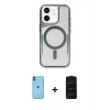 MARSİLYAN™- iPhone 11 Kılıf Yadigar Klasik Özel Seri - Siyah 6D Antistatik Mat Seramik Hayalet Nano Ekran Koruyucu + Neon Fosforlu Kamera Lens - MI