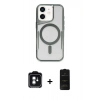 MARSİLYAN™- iPhone 11 Kılıf Yadigar Klasik Özel Seri - Siyah 6D Antistatik Mat Seramik Hayalet Nano Ekran Koruyucu + PVD Metal Kamera Lens - YL