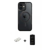 MARSİLYAN™- iPhone 11 Kılıf Yadigar Klasik Özel Seri - Siyah 6D Antistatik Mat Seramik Hayalet Nano Ekran Koruyucu + Renkli Kamera Lens Koruma Cam - YL