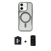 MARSİLYAN™- iPhone 11 Kılıf Yadigar Klasik Özel Seri - Siyah 6D Antistatik Mat Seramik Hayalet Nano Ekran Koruyucu + PVD Metal Kamera Lens - MI