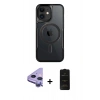 MARSİLYAN™- iPhone 11 Kılıf Yadigar Klasik Özel Seri - Siyah 6D Antistatik Mat Seramik Hayalet Nano Ekran Koruyucu + Raze Metal Kamera Lens - MR