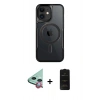 MARSİLYAN™- iPhone 11 Kılıf Yadigar Klasik Özel Seri - Siyah 6D Antistatik Mat Seramik Hayalet Nano Ekran Koruyucu + Raze Metal Kamera Lens - KI