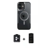 MARSİLYAN™- iPhone 11 Kılıf Yadigar Klasik Özel Seri - Siyah 6D Antistatik Mat Seramik Hayalet Nano Ekran Koruyucu + PVD Metal Kamera Lens - MI