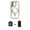 MARSİLYAN™- iPhone 11 Kılıf Yadigar Klasik Özel Seri - Siyah 6D Antistatik Mat Seramik Hayalet Nano Ekran Koruyucu + PVD Metal Kamera Lens - YL