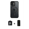 MARSİLYAN™- iPhone 11 Kılıf Yadigar Klasik Özel Seri - Siyah 6D Antistatik Mat Seramik Hayalet Nano Ekran Koruyucu + PVD Metal Kamera Lens - YL