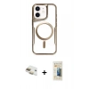 MARSİLYAN™- iPhone 11 Kılıf Yadigar Klasik Özel Seri - Siyah 6D Mat Seramik Hayalet Nano Ekran Koruyucu + Pers Alüminyum Kamera Lens - GD