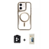 MARSİLYAN™- iPhone 11 Kılıf Yadigar Klasik Özel Seri - Siyah 6D Mat Seramik Hayalet Nano Ekran Koruyucu + PVD Metal Kamera Lens - YL