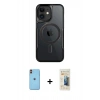 MARSİLYAN™- iPhone 11 Kılıf Yadigar Klasik Özel Seri - Siyah 6D Mat Seramik Hayalet Nano Ekran Koruyucu + Neon Fosforlu Kamera Lens - TU