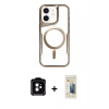 MARSİLYAN™- iPhone 11 Kılıf Yadigar Klasik Özel Seri - Siyah 6D Mat Seramik Hayalet Nano Ekran Koruyucu + PVD Metal Kamera Lens - TU