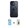 MARSİLYAN™- iPhone 11 Kılıf Yadigar Klasik Özel Seri - Siyah 6D Mat Seramik Hayalet Nano Ekran Koruyucu + Neon Fosforlu Kamera Lens - TU