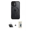 MARSİLYAN™- iPhone 11 Kılıf Yadigar Klasik Özel Seri - Siyah 6D Mat Seramik Hayalet Nano Ekran Koruyucu + Şeffaf Kamera Lens Koruma Cam