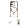 MARSİLYAN™- iPhone 11 Kılıf Yadigar Klasik Özel Seri - Siyah 6D Mat Seramik Hayalet Nano Ekran Koruyucu + Renkli Kamera Lens Koruma Cam - SI