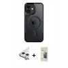 MARSİLYAN™- iPhone 11 Kılıf Yadigar Klasik Özel Seri - Siyah 6D Mat Seramik Hayalet Nano Ekran Koruyucu + Raze Metal Kamera Lens - GS