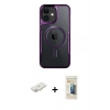MARSİLYAN™- iPhone 11 Kılıf Yadigar Klasik Özel Seri - Siyah 6D Mat Seramik Hayalet Nano Ekran Koruyucu + Yeşil Renkli Kamera Lens Koruma Cam