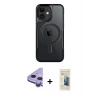 MARSİLYAN™- iPhone 11 Kılıf Yadigar Klasik Özel Seri - Siyah 6D Mat Seramik Hayalet Nano Ekran Koruyucu + Raze Metal Kamera Lens - MR