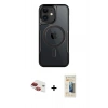 MARSİLYAN™- iPhone 11 Kılıf Yadigar Klasik Özel Seri - Siyah 6D Mat Seramik Hayalet Nano Ekran Koruyucu + Pers Alüminyum Kamera Lens - KI