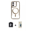 MARSİLYAN™- iPhone 11 Kılıf Yadigar Klasik Özel Seri - Siyah 6D Mat Seramik Hayalet Nano Ekran Koruyucu + PVD Metal Kamera Lens - MI