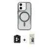 MARSİLYAN™- iPhone 11 Kılıf Yadigar Klasik Özel Seri - Siyah 6D Mat Seramik Hayalet Nano Ekran Koruyucu + PVD Metal Kamera Lens - MI