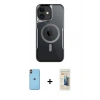 MARSİLYAN™- iPhone 11 Kılıf Yadigar Klasik Özel Seri - Siyah 6D Mat Seramik Hayalet Nano Ekran Koruyucu + Neon Fosforlu Kamera Lens - TU