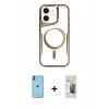 MARSİLYAN™- iPhone 11 Kılıf Yadigar Klasik Özel Seri - Siyah 6D Mat Seramik Hayalet Nano Ekran Koruyucu + Neon Fosforlu Kamera Lens - TU