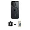 MARSİLYAN™- iPhone 11 Kılıf Yadigar Klasik Özel Seri - Siyah 6D Mat Seramik Hayalet Nano Ekran Koruyucu + PVD Metal Kamera Lens - YL
