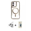 MARSİLYAN™- iPhone 11 Kılıf Yadigar Klasik Özel Seri - Siyah 6D Mat Seramik Hayalet Nano Ekran Koruyucu + Raze Metal Kamera Lens - GS