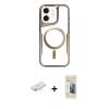 MARSİLYAN™- iPhone 11 Kılıf Yadigar Klasik Özel Seri - Siyah 6D Mat Seramik Hayalet Nano Ekran Koruyucu + Yeşil Renkli Kamera Lens Koruma Cam