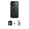 MARSİLYAN™- iPhone 11 Kılıf Yadigar Klasik Özel Seri - Siyah 6D Mat Seramik Hayalet Nano Ekran Koruyucu + PVD Metal Kamera Lens - MI