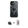 MARSİLYAN™- iPhone 11 Kılıf Yadigar Klasik Özel Seri - Siyah Bilvis 3D Cam Ekran Koruyucu + Kamera Lens Koruma Cam - SF
