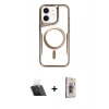 MARSİLYAN™- iPhone 11 Kılıf Yadigar Klasik Özel Seri - Siyah Bilvis 3D Cam Ekran Koruyucu + Kamera Lens Koruma Cam - SF