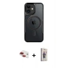 MARSİLYAN™- iPhone 11 Kılıf Yadigar Klasik Özel Seri - Siyah Bilvis 3D Cam Ekran Koruyucu + Pers Alüminyum Kamera Lens - KI