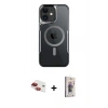MARSİLYAN™- iPhone 11 Kılıf Yadigar Klasik Özel Seri - Siyah Bilvis 3D Cam Ekran Koruyucu + Pers Alüminyum Kamera Lens - KI