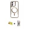 MARSİLYAN™- iPhone 11 Kılıf Yadigar Klasik Özel Seri - Siyah Bilvis 3D Cam Ekran Koruyucu + Rainbow Kamera Lens Koruma Cam - KI