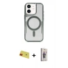 MARSİLYAN™- iPhone 11 Kılıf Yadigar Klasik Özel Seri - Siyah Bilvis 3D Cam Ekran Koruyucu + Rainbow Kamera Lens Koruma Cam - KI