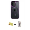 MARSİLYAN™- iPhone 11 Kılıf Yadigar Klasik Özel Seri - Siyah Bilvis 3D Cam Ekran Koruyucu + Rainbow Kamera Lens Koruma Cam - KI