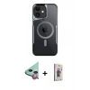 MARSİLYAN™- iPhone 11 Kılıf Yadigar Klasik Özel Seri - Siyah Bilvis 3D Cam Ekran Koruyucu + Raze Metal Kamera Lens - KI