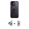 MARSİLYAN™- iPhone 11 Kılıf Yadigar Klasik Özel Seri - Siyah Bilvis 3D Cam Ekran Koruyucu + Raze Metal Kamera Lens - KI