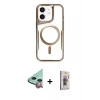 MARSİLYAN™- iPhone 11 Kılıf Yadigar Klasik Özel Seri - Siyah Bilvis 3D Cam Ekran Koruyucu + Raze Metal Kamera Lens - KI