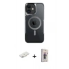 MARSİLYAN™- iPhone 11 Kılıf Yadigar Klasik Özel Seri - Siyah Bilvis 3D Cam Ekran Koruyucu + Renkli Kamera Lens Koruma Cam - PE