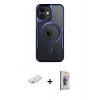 MARSİLYAN™- iPhone 11 Kılıf Yadigar Klasik Özel Seri - Siyah Bilvis 3D Cam Ekran Koruyucu + Renkli Kamera Lens Koruma Cam - PE