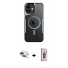 MARSİLYAN™- iPhone 11 Kılıf Yadigar Klasik Özel Seri - Siyah Bilvis 3D Cam Ekran Koruyucu + Pers Alüminyum Kamera Lens - LT